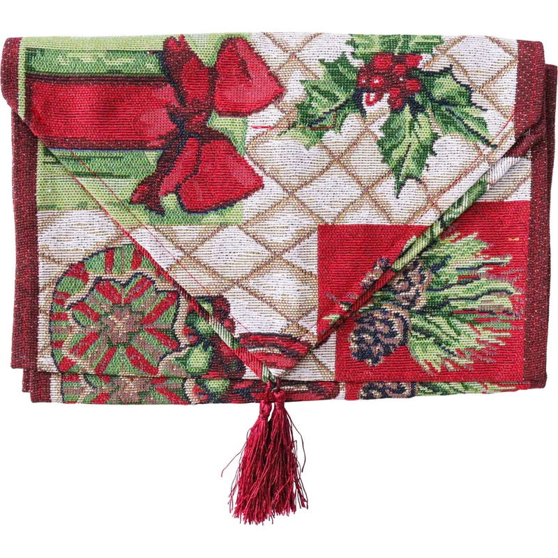 LVD 34x180cm Polyester Vintage Christmas Table Runner Home/Kitchen Decor