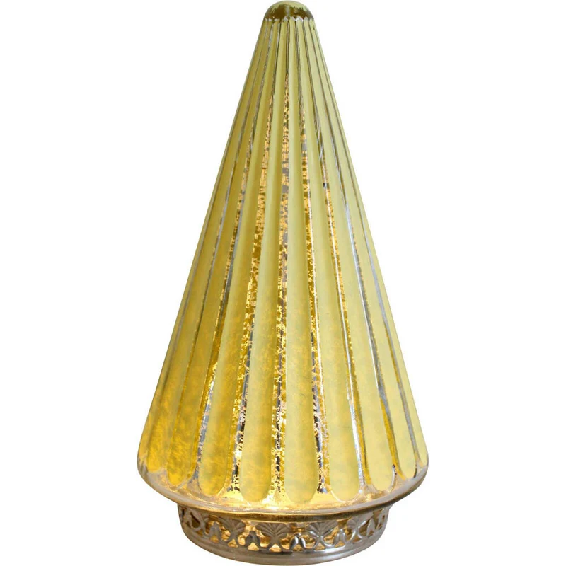 LVD Glass/Metal Lantern LED Tree 19.5cm Christmas Tabletop Decor Lemonade