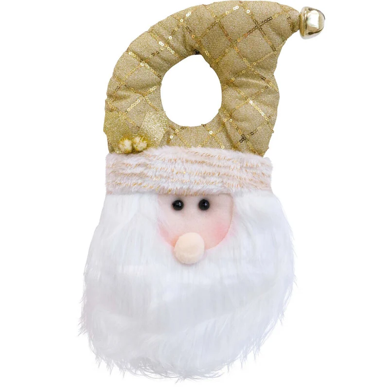 LVD Hanging Santa Christmas Door Hanger Festive Decoration 43cm Gold