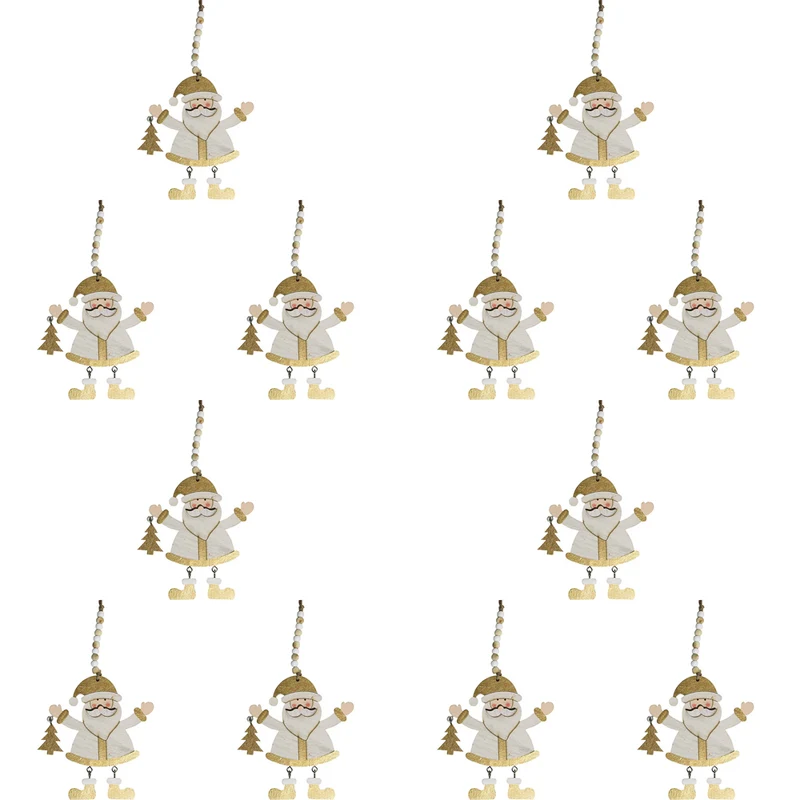LVD 12PK Metal Santa Happy Hanger Home/Office Christmas Display Decor 13x11cm