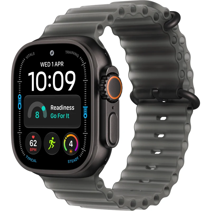 Apple Watch Ultra 4 49mm Black Titanium Case GPS + Cellular Translucent Ocean Band (Black)