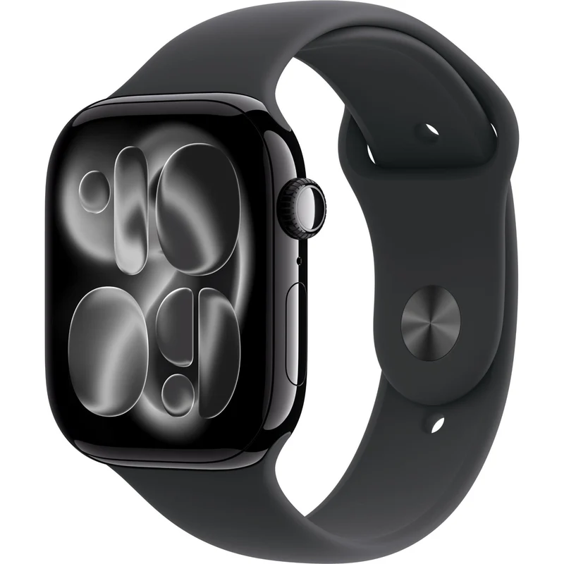 Apple Watch Series 11 46mm Jet Black Aluminium Case GPS + Cellular Sport Band (M/L) [Black]