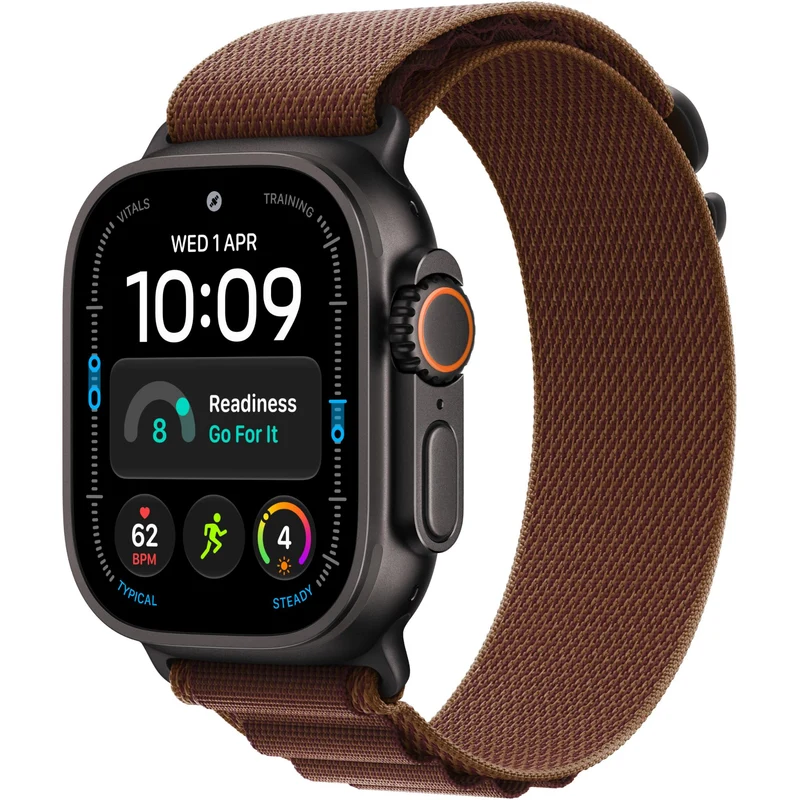 Apple Watch Ultra 4 49mm Black Titanium Case GPS + Cellular Alpine Loop (M) Burgundy