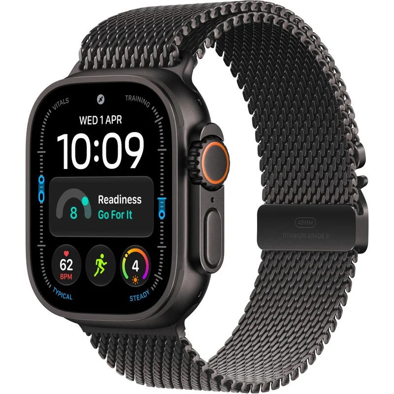 Apple Watch Ultra 4 49mm Black Titanium Case GPS + Cellular Black Titanium Milanese Loop (M)