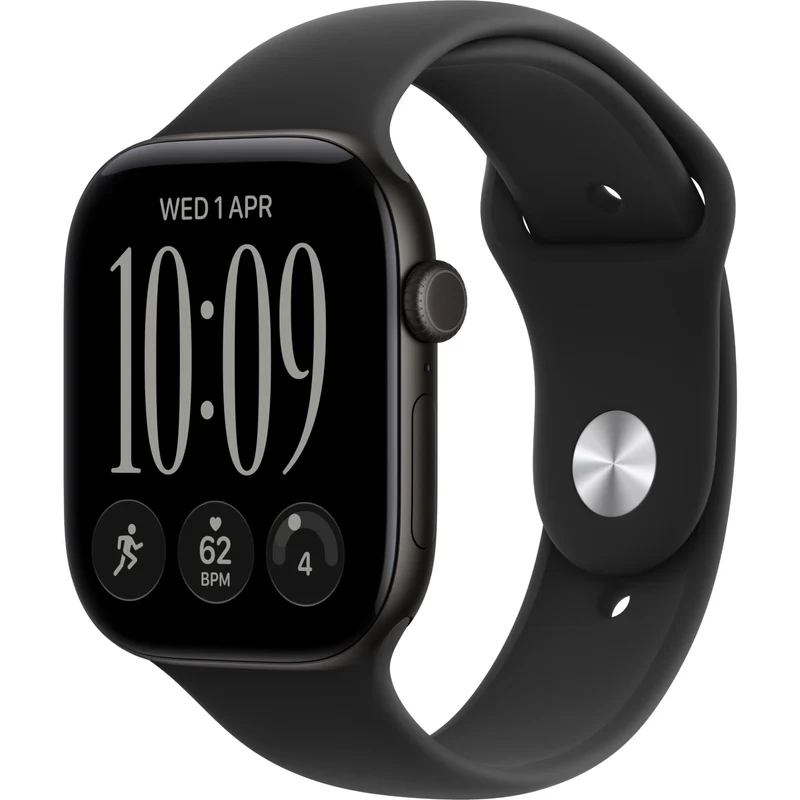 Apple Watch Series 12 46mm Black Aluminium Case GPS + Cellular Sport Band (S/M) (Black)