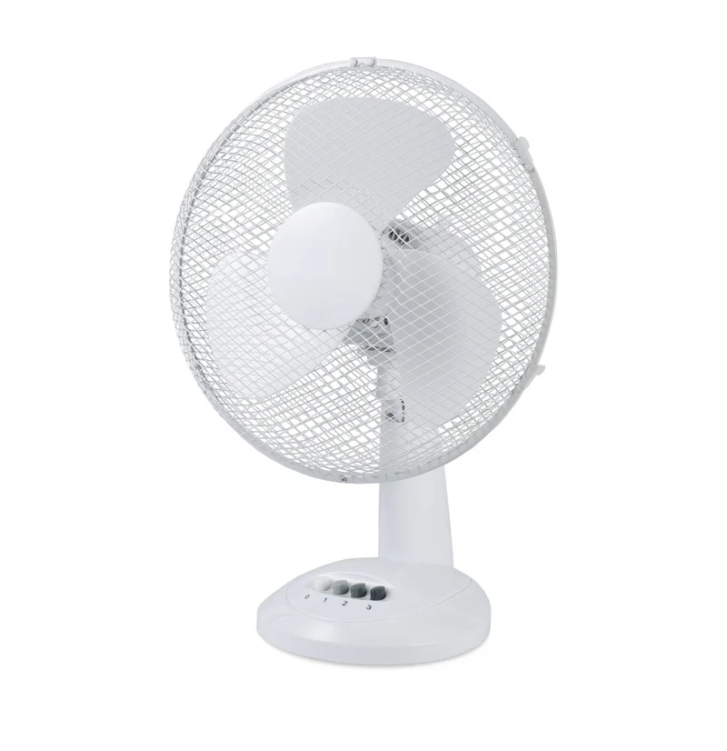 Sheffield 40cm Desk/Table Fan with 3 Speed Settings and Carry Handle in White (PL706)