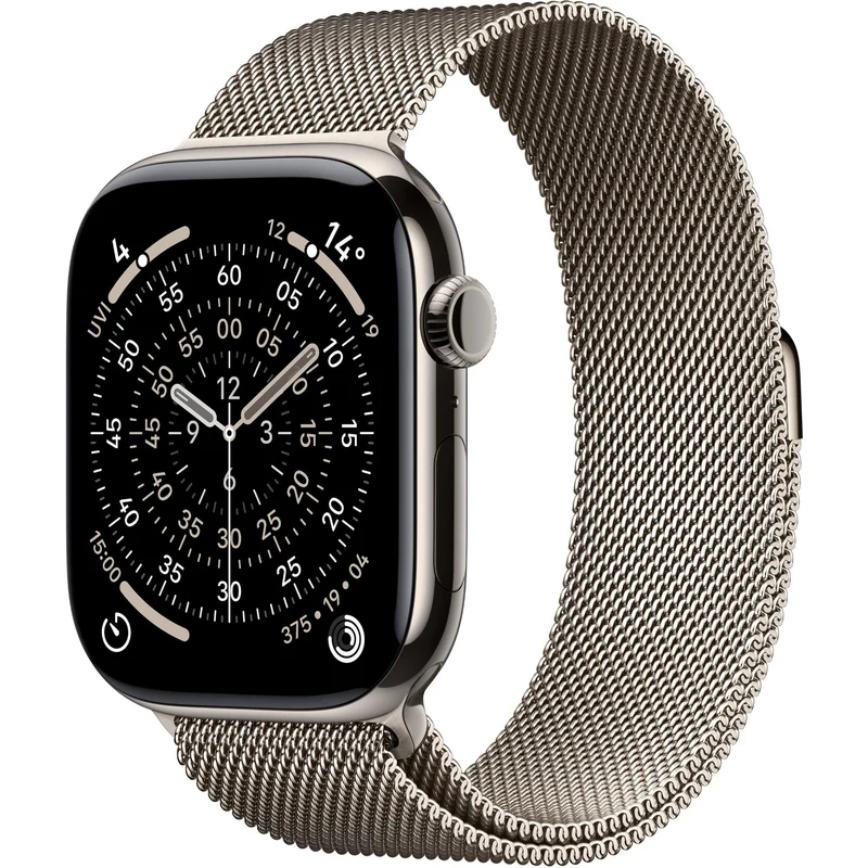 Apple Watch Series 11 46mm Natural Titanium Case GPS + Cellular Natural Milanese Loop (S/M)