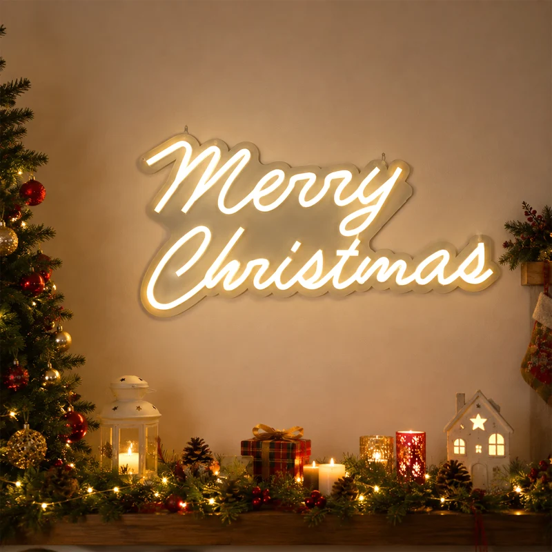 Lexi Lighting 50cm Merry Christmas Neon Sign - Warm White