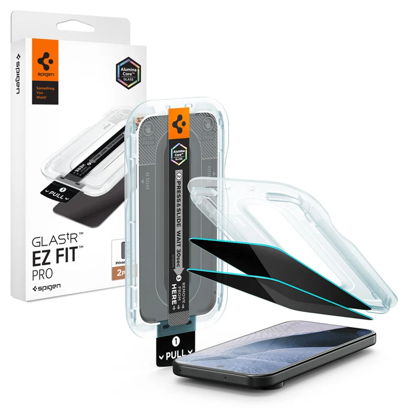 Spigen Google Pixel 11 / 10 GLAS.tR EZ Fit Pro Privacy 2PCS Glass Screen Protector (Black)