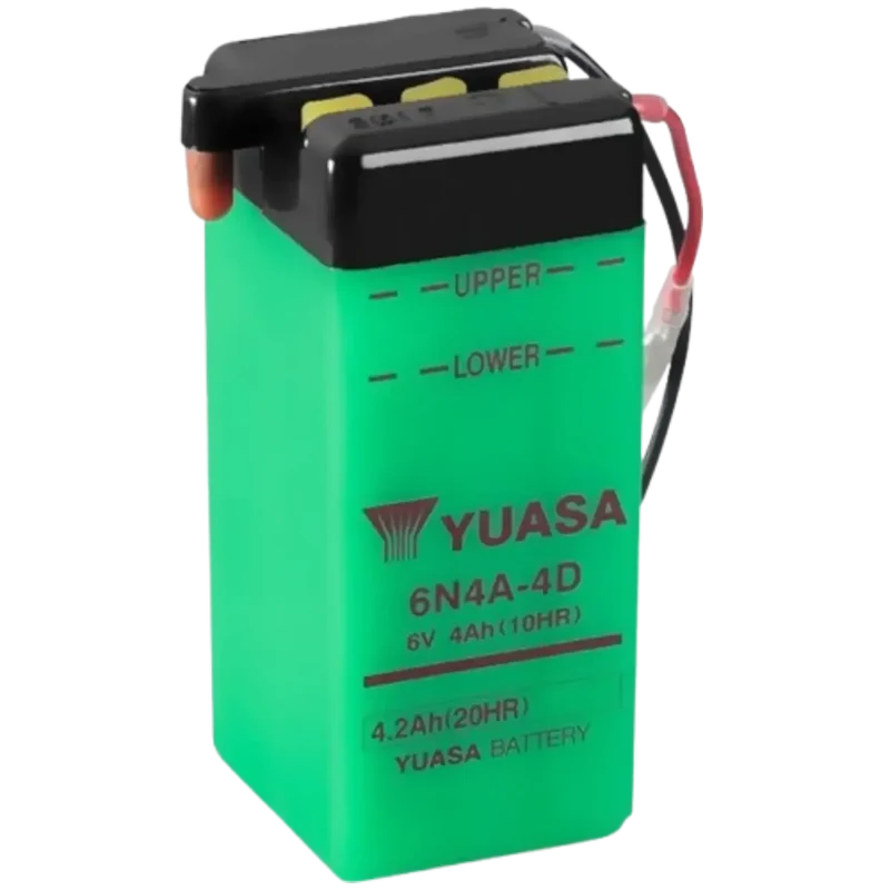 Batterie Moto YUASA 6N4A-4D 6V 4Ah – Sans Acide à Remplir
