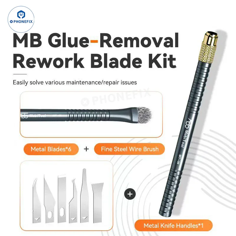 Kit de lames de retrait de colle pour circuits imprimés de téléphone MobiTool MT-09