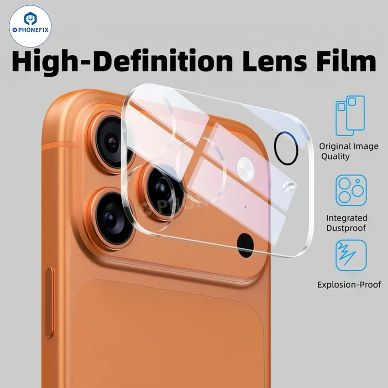 Protection d'objectif 3D HD pour caméra arrière iPhone 16-17 Pro Max