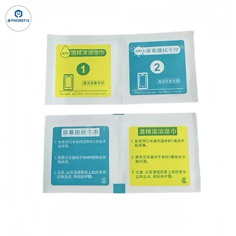 Lingettes alcoolisées pour le nettoyage de l'écran et de l'objectif de l'appareil photo de votre téléphone
