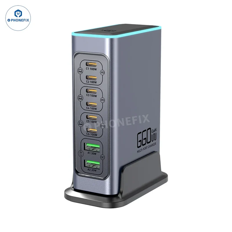 Chargeur rapide PD/QC8 WLX-F660L 8 W GaN 3.0 ports