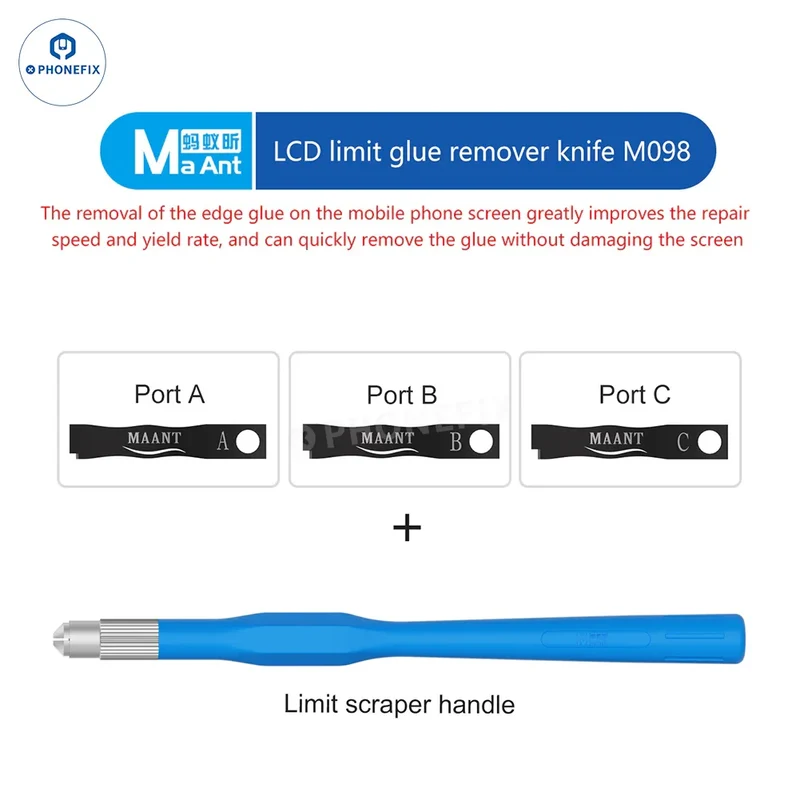 Couteau de retrait de colle pour écran LCD MAANT M098 pour la réparation d'écran de téléphone