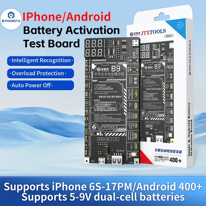 Carte d'activation de batterie JTX B9 pour iPhone 6S-17 Pro Max et Android