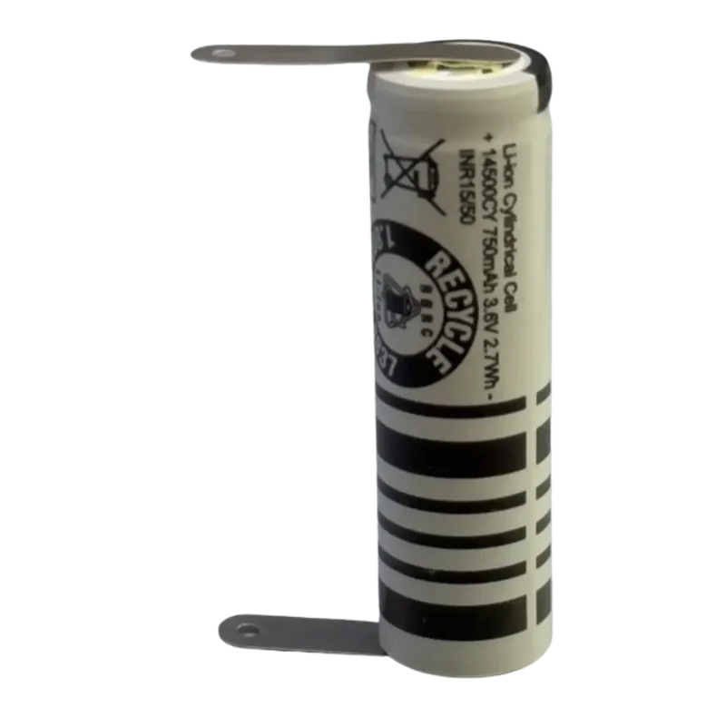 Batterie 14500CY 750mAh 3,6V Li-ion avec languettes à souder
