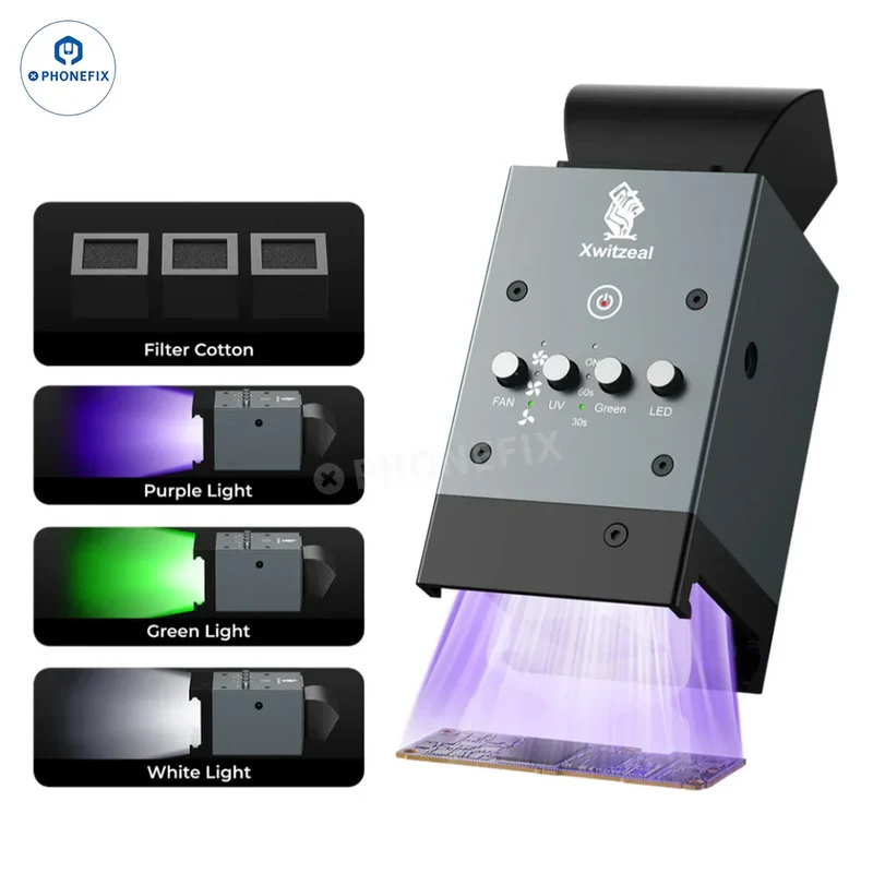 Ventilateur de refroidissement à séchage UV XwitZeal FAN1 pour réparation de circuits intégrés de carte mère de téléphone