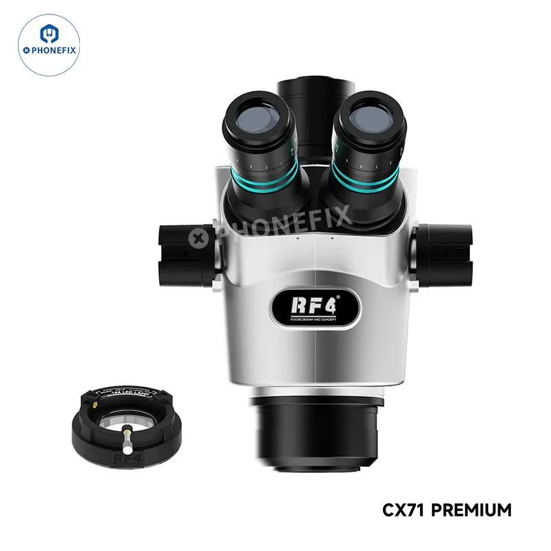 Microscope stéréo trinoculaire RF4 CX71P 6.5-65X avec support et caméra