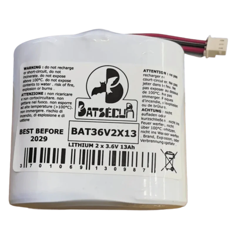 Pile Lithium 7.2V 13Ah BAT36V2X13 – Compatible Alarme TecnoAlarm