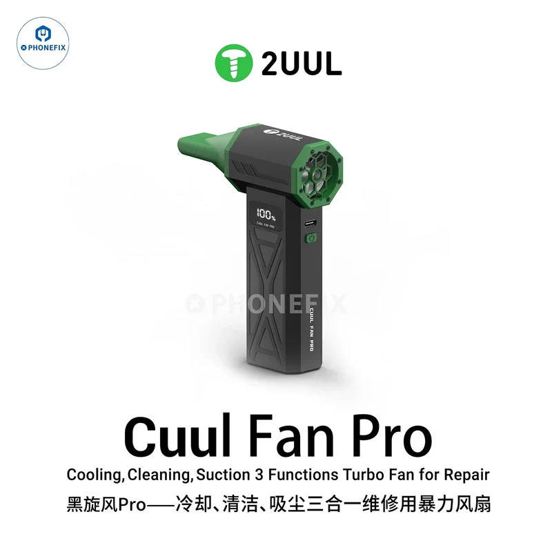 Ventilateur Turbo Pro 2UUL Cuul, aspiration de nettoyage et de refroidissement pour réparation de téléphone