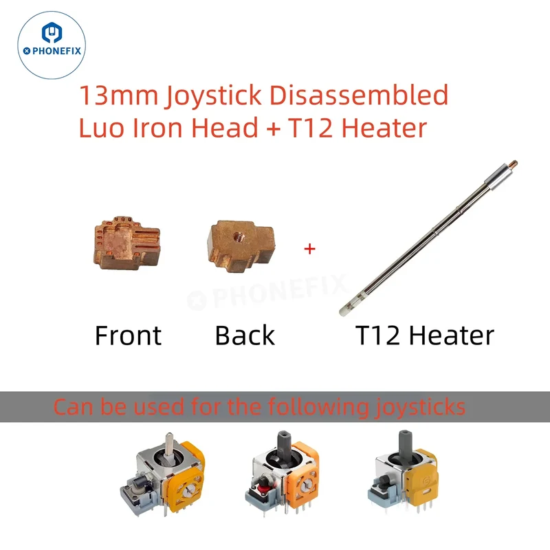 Pointe de fer à souder pour retrait de joystick, noyau chauffant T12 13 mm 16 mm