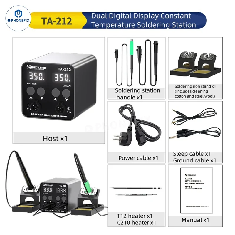 Station de soudage double MECHANIC TA-212 avec poignée T12 T210