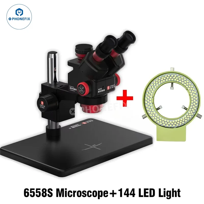 Microscope trinoculaire HD YCS 6558S 6558XS avec zoom 6.5-58X et caméra 4K