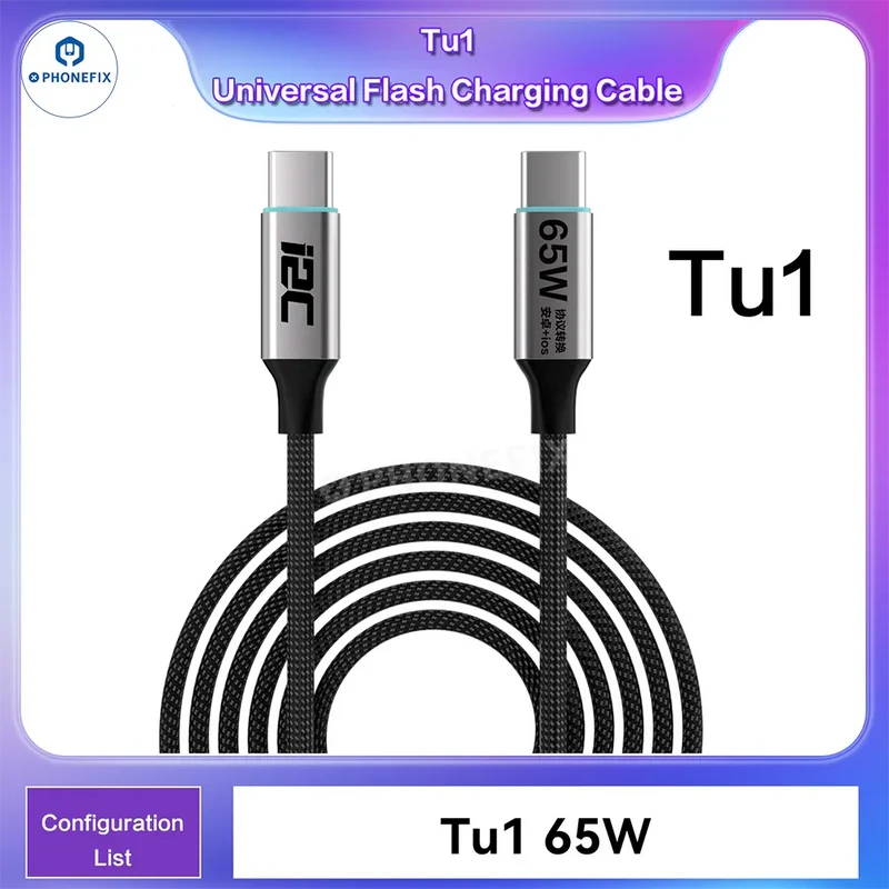 Câble de charge rapide USB-C i2C Turbo pour téléphones iOS et Android