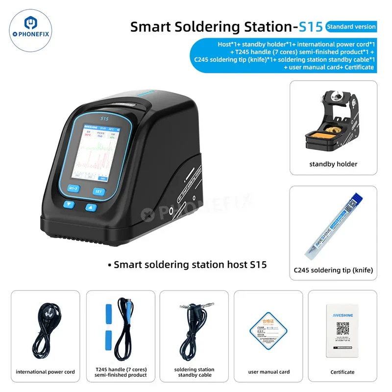 Station de soudage intelligente portable AWESHINE S15 avec poignée T245