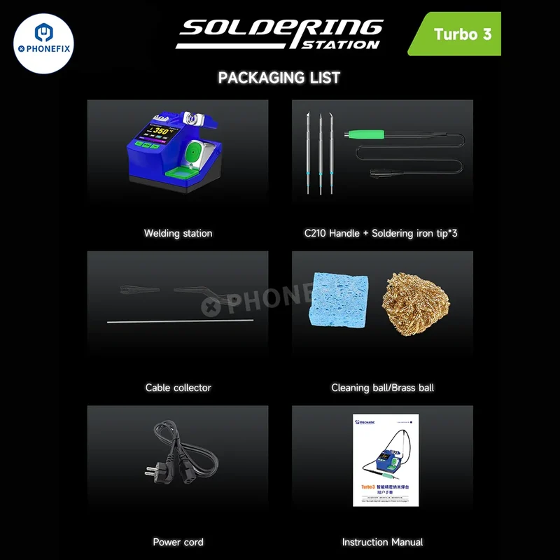 Station de soudage nano MECHANIC Turbo 3 150 W avec pointes C210