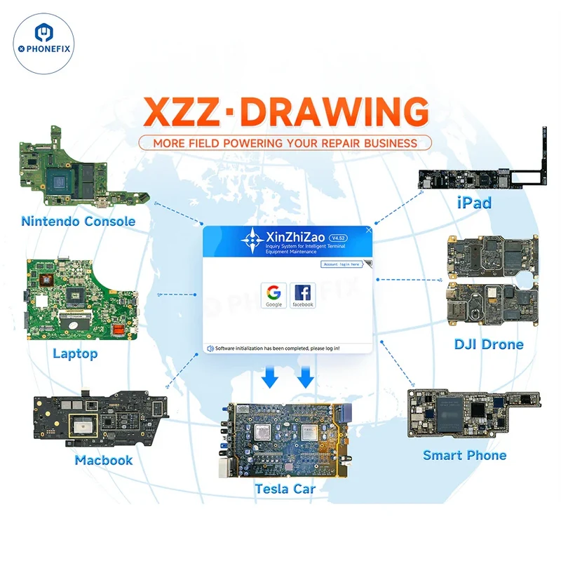 Outil de dessin en ligne de schémas XZZ pour la réparation de téléphones portables