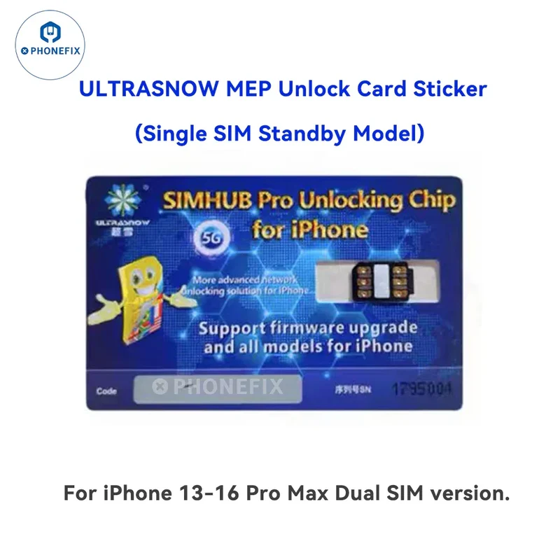 Carte de déverrouillage 5G SIMHUB Pro pour iPhone 13-16 Pro Max