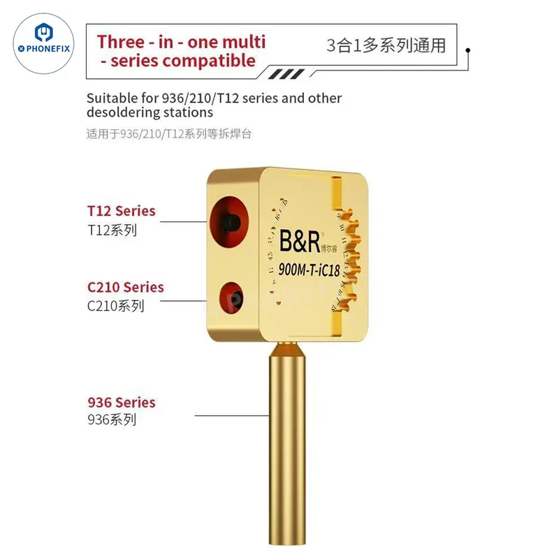 Station de retrait de colle CPU 900M-T-iC18 pour fer à souder T12 C210 936