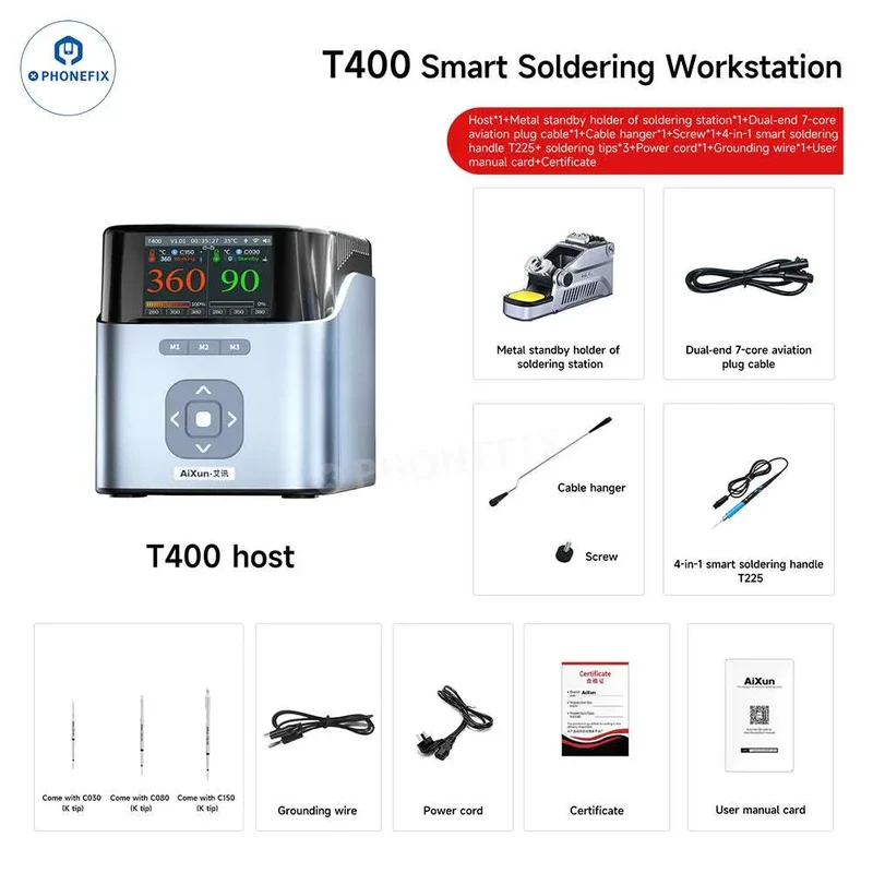 Poste de soudage intelligent AiXun T400 320 W avec poignée T225