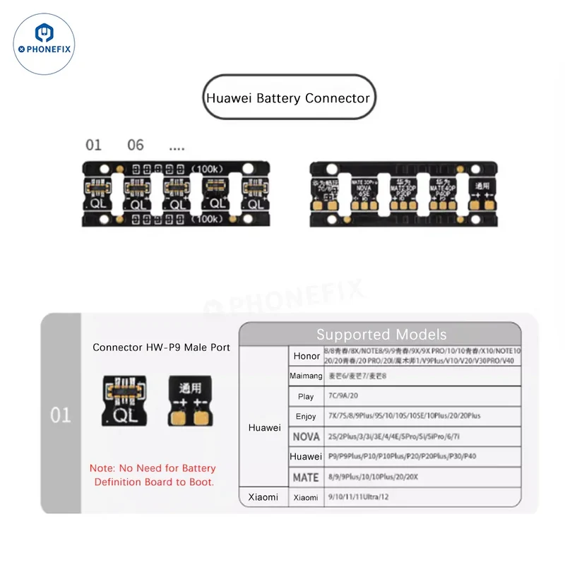 Connecteur d'alimentation de démarrage sans batterie YCS pour Android, iPhone et Huawei