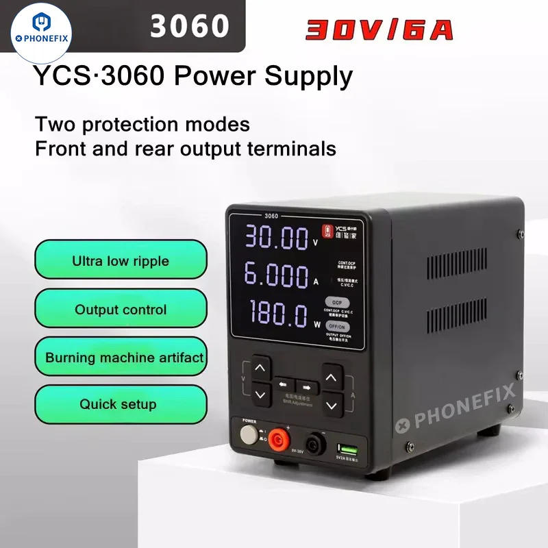 Alimentation CC YCS 3060 3061 30 V 6 A pour réparation de circuits imprimés téléphoniques, ampèremètre