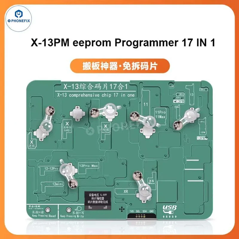 Programmateur de puce EEPROM YCS pour iPhone X-13, réparation de la logique de bande de base