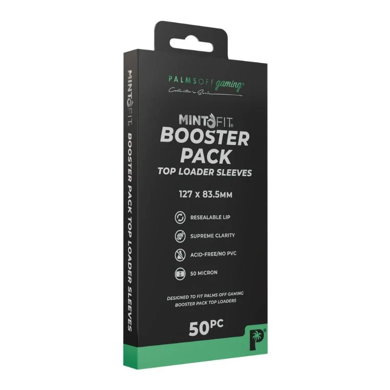 Palms Off Gaming MintFit Booster Pack Card Loader Top Loader Sleeves - 50pc