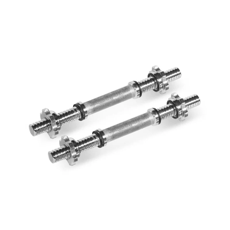 Bodyworx 2pc Spinlock Dumbell Handles V2 Weight Bar Home Workout Exercise 14in
