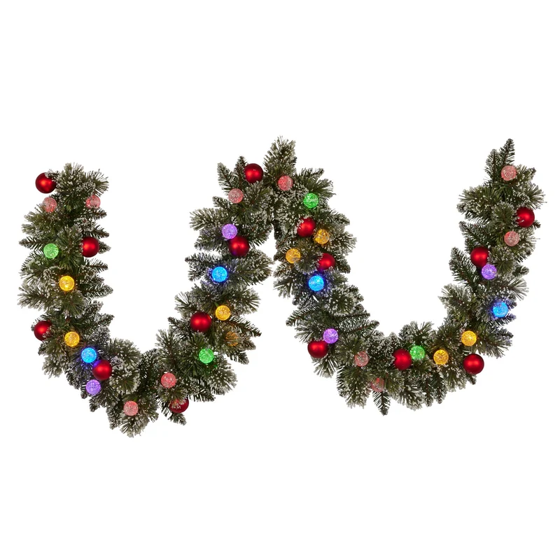 Christabelle 2.74m LED Snowy Christmas Garland