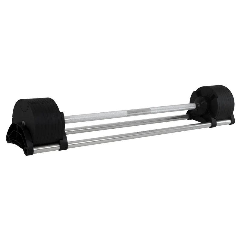 Powertrain Eon 41kg Adjustable Barbell Set with Storage Tray, 16-in-1 Fast Dial Weights for Home Gym Strength Training
