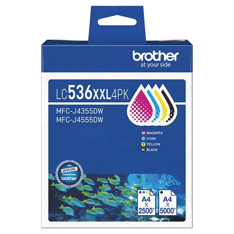 Brother LC536XXL Ink Cartridge Pack Black/Cyan/Magenta/Yellow LC-536XXL Set