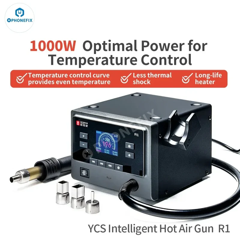 Station de retouche BGA intelligente avec pistolet à air chaud Qianli & YCS R1 1000 W