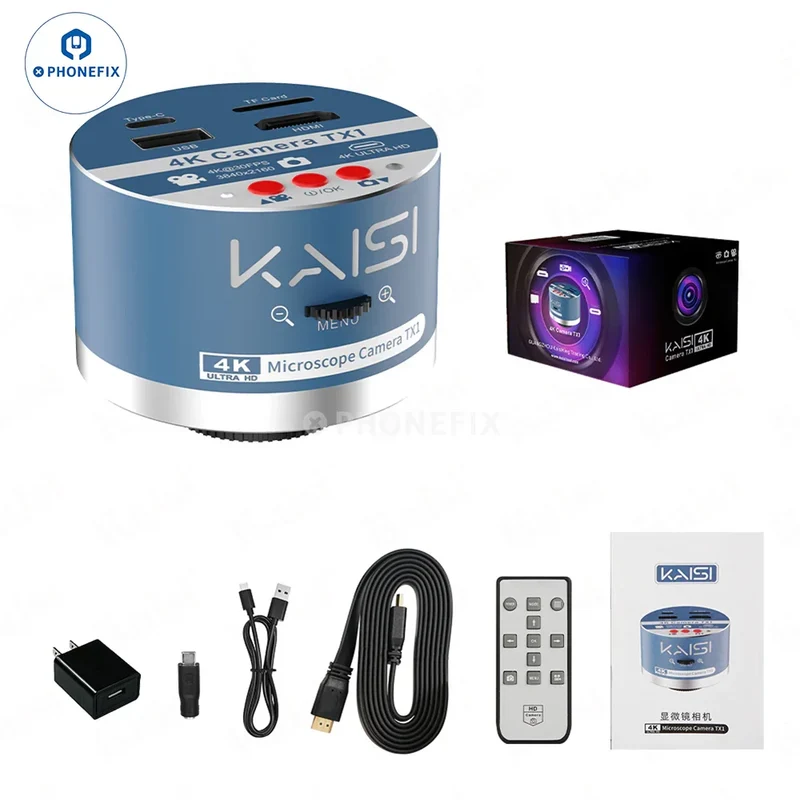 Caméra de microscope industriel à double interface Kaisi TX1 4K HD
