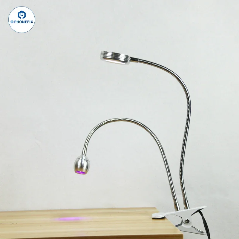 Lampe de polymérisation LED USB 5 V, sans ombre, lampe à double tube pour durcissement de colle UV
