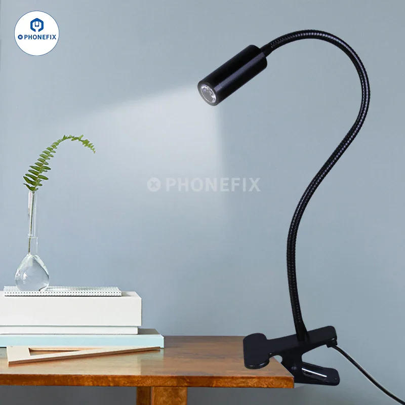 Lampe de bureau LED à intensité variable, lampe de lecture USB à pince pour soins oculaires