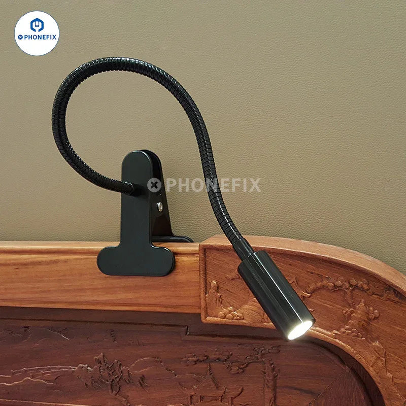 Lampe de bureau LED à intensité variable, lampe de lecture USB à pince pour soins oculaires