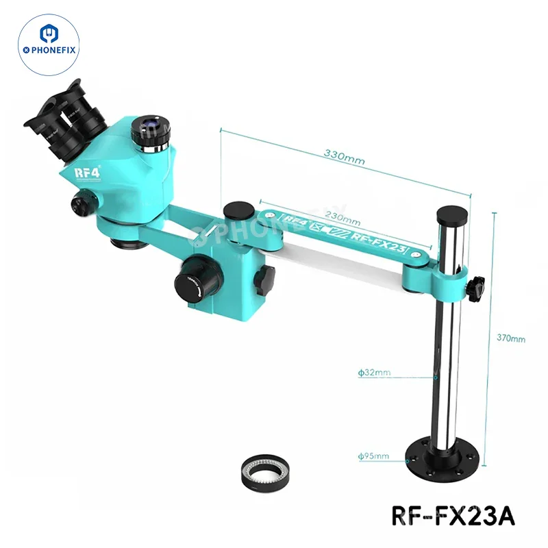 Microscope stéréo trinoculaire RF-FX23A RF-FX35A 7-50X avec support pivotant et fixe