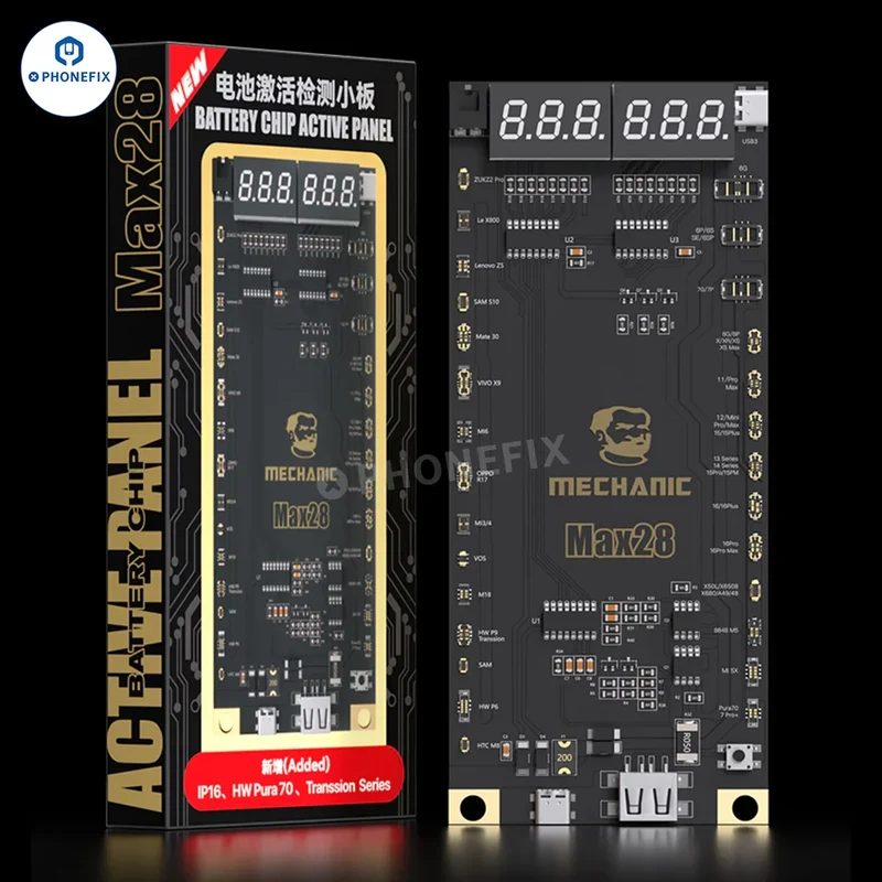Carte d'activation de batterie MECHANIC Max28 pour iPhone 8-16 Pro Max et Android
